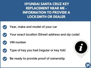 Hyundai Santa Cruz key replacement service near your location - Tips