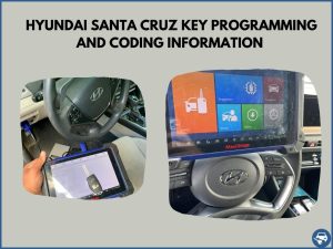 Automotive locksmith programming a Hyundai Santa Cruz key on-site
