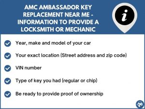 AMC Ambassador key replacement service near your location - Tips
