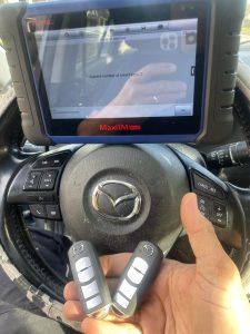 All Mazda key fobs and transponder keys must be coded with a special machine