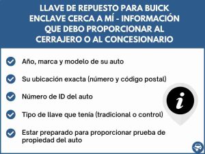 Servicio de llaves de repuesto para Buick Enclave cerca de su ubicación - Consejos