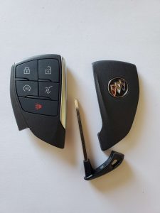 Buick remote key fob and emergency key