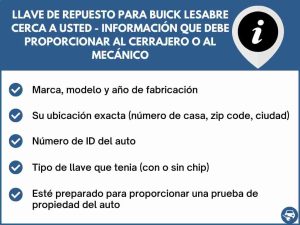 Servicio de llaves de repuesto para Buick LeSabre cerca de su ubicación - Consejos