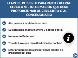 Servicio de llaves de repuesto para Buick Lucerne cerca de su ubicación - Consejos