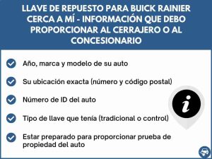 Servicio de llaves de repuesto para Buick Rainier cerca de su ubicación - Consejos