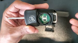Llave plegable para Buick - Vista interior, reemplazo de chip y batería