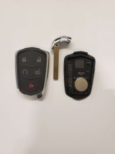 In case you need to start your Cadillac with a dead key fob simply push the "start" button with your key fob