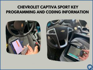 Automotive locksmith programming a Chevrolet Captiva Sport key on-site