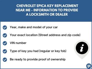 Chevrolet Epica key replacement service near your location - Tips