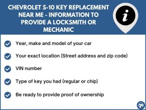Chevrolet S-10 key replacement service near your location - Tips