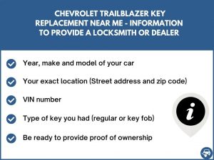 Chevrolet Trailblazer key replacement service near your location - Tips