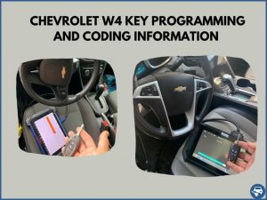 Automotive locksmith programming a Chevrolet W4 key on-site