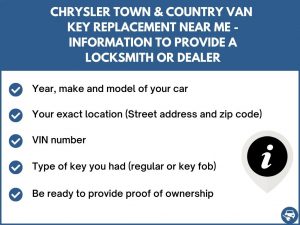 Chrysler Town & Country key replacement service near your location - Tips