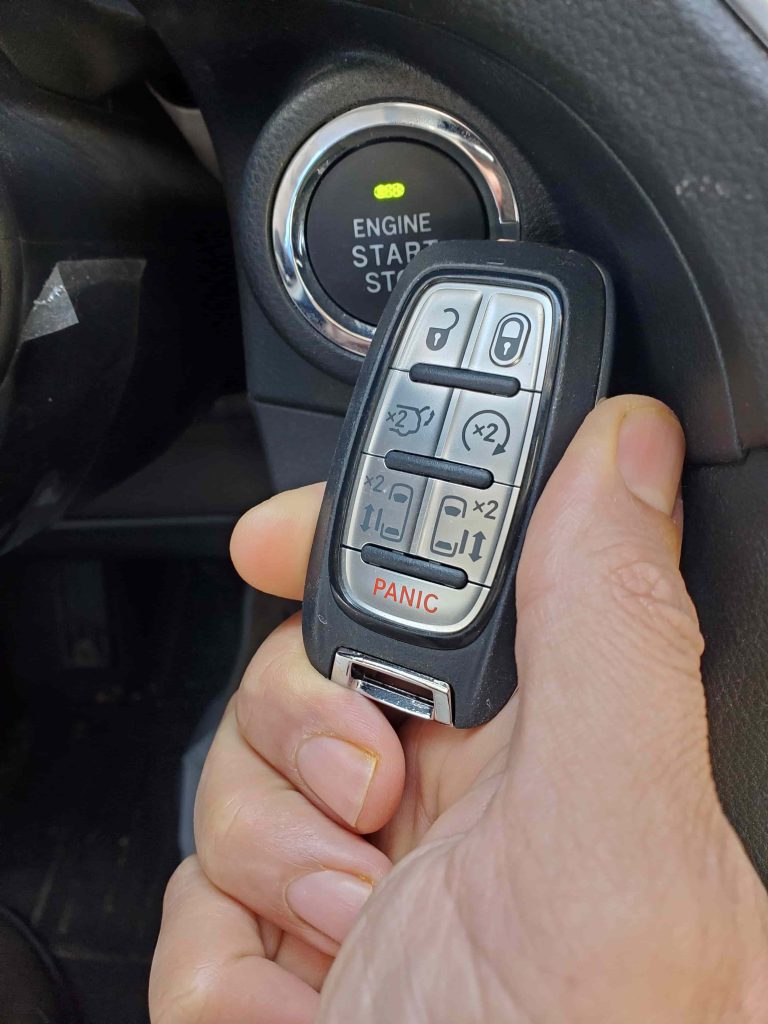 Remote key fob and push to start button