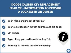 Dodge Caliber key replacement service near your location - Tips