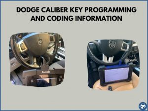 Automotive locksmith programming a Dodge Caliber key on-site