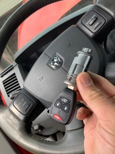 Automotive locksmith replace Dodge ignition cylinder