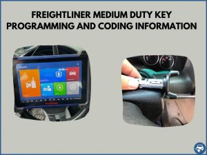 Automotive locksmith programming a Freightliner Medium Duty key on-site