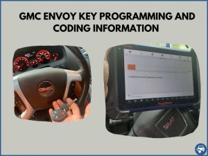 Automotive locksmith programming a GMC Envoy key on-site