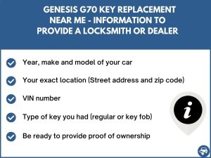 Genesis G70 key replacement service near your location - Tips