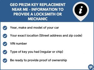Geo Prizm key replacement service near your location - Tips