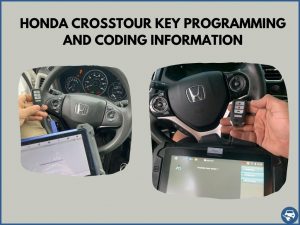 Automotive locksmith programming a Honda Crosstour key on-site