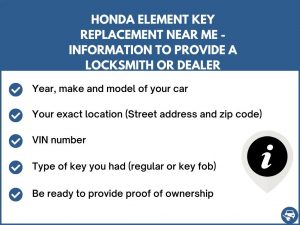Honda Element key replacement service near your location - Tips