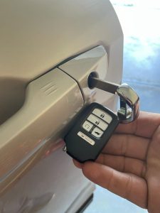 Honda key fob emergency key used to unlock the doors in case the battery is dead