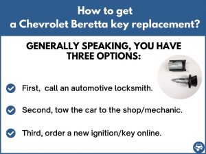 How to get a Chevrolet Beretta replacement key