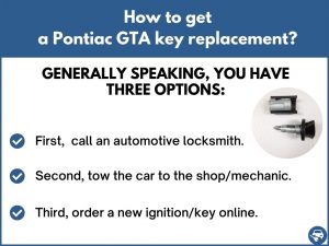 How to get a Pontiac GTA replacement key