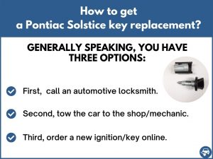 How to get a Pontiac Solstice replacement key