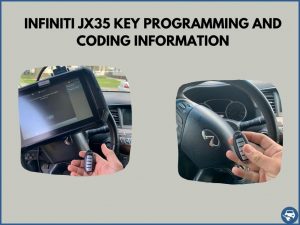 Automotive locksmith programming an Infiniti JX35 key on-site