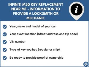 Infiniti M30 key replacement service near your location - Tips