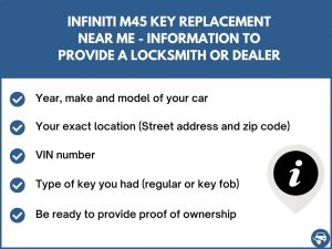 Infiniti M45 key replacement service near your location - Tips