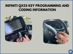 Automotive locksmith programming an Infiniti QX55 key on-site