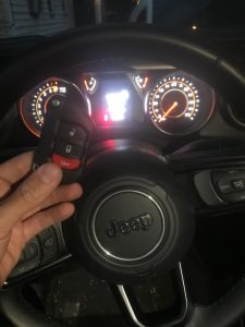 Automotive locksmith coding a Jeep Gladiator key fob