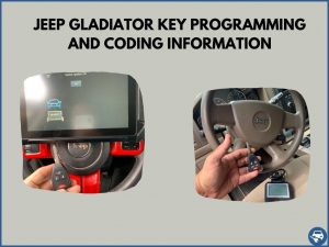 Automotive locksmith programming a Jeep Gladiator key on-site