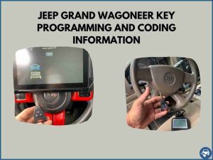 Automotive locksmith programming a Jeep Grand Wagoneer key on-site