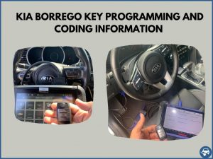Automotive locksmith programming a Kia Borrego key on-site