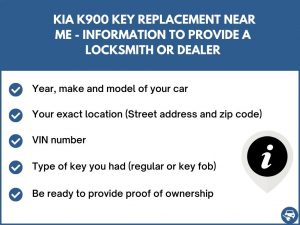 Kia K900 key replacement service near your location - Tips
