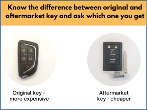 Know the difference between original Cadillac key fob and aftermarket