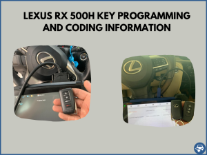 Automotive locksmith programming a Lexus RX 500h key on-site
