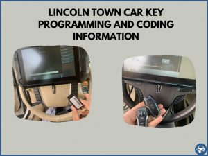 Automotive locksmith programming a Lincoln Town Car key on-site