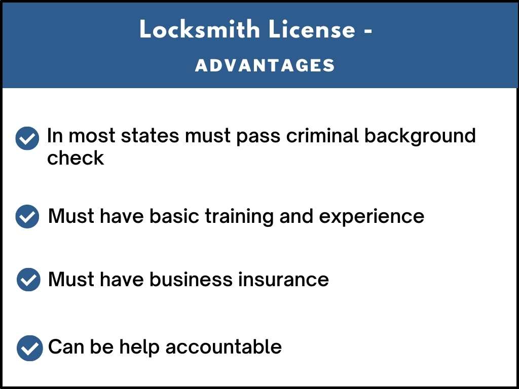 Locksmith license advantages