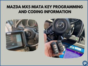 Automotive locksmith programming a Mazda MX5 Miata key on-site
