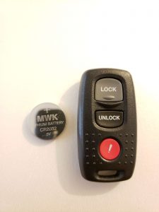 Keyless entry remote, battery replacement - Mazda