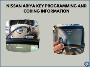 Automotive locksmith programming a Nissan Ariya key on-site