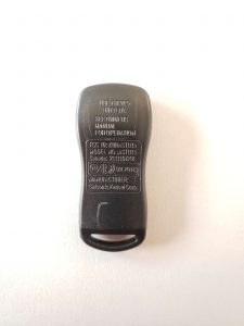 Cost of Nissan Keyless Entry Remote - Part Number, Back Side