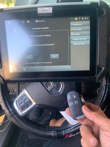 Dodge coding machine connected to the car for key fob programming