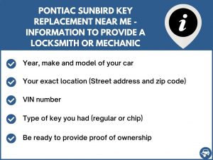 Pontiac Sunbird key replacement service near your location - Tips